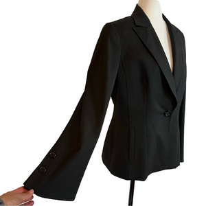 Periphery Women's Classic Black Blazer Flared Bell Sleeve 8 Corpcore Business